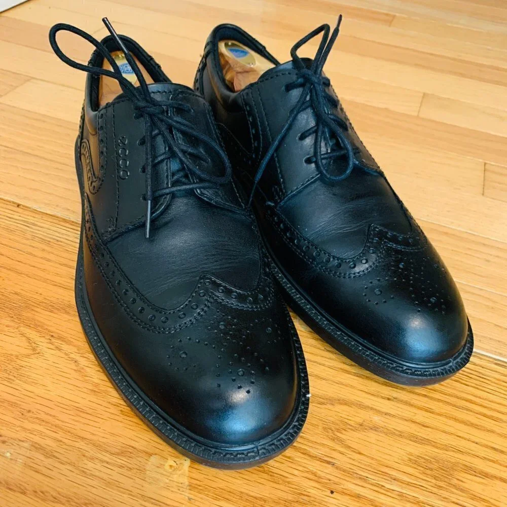 ECCO Men's Oxford Black Dress Lace Up Shoes US Size 9